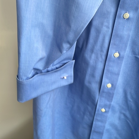Brooks Brothers size 17 Regular-Fit blue Dress shirt with French cuffs - Picture 4 of 7